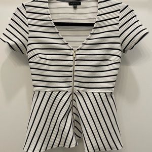 Dynamite Zip Up Peplum Top